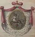 These arms appear on a document recording confirmation in 1800, by the Wilno General Assembly of Deputies for Pedigrees, of the princely descent of several members of the Giedroyć family (descendants of Benedykt Stanisław, five times great-grandson of  the eponymous Aleksander in the Line of Aleksander)