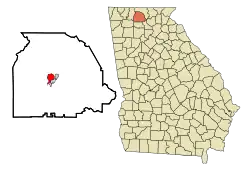 Location in Gilmer County and the state of Georgia