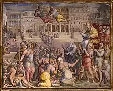 Pope Gregory XI returns to Rome from Avignon by Vasari