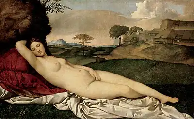 Giorgione, Sleeping Venus (c. 1510), also known as the Dresden Venus