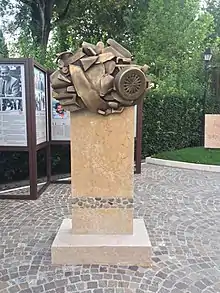 The monument to Giovanni Falcone, meant to represent a fragment of the car in which he was assassinated.