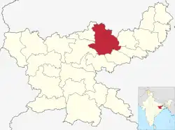 Location of Giridih district in Jharkhand