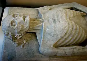 The early and influential Cadaver Tomb of Guillaume de Harsigny, a French doctor and court physician to Charles V of France, c. 1394. Musée d'art et d'archéologie de Laon, France