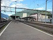 The station and station buildings looking north