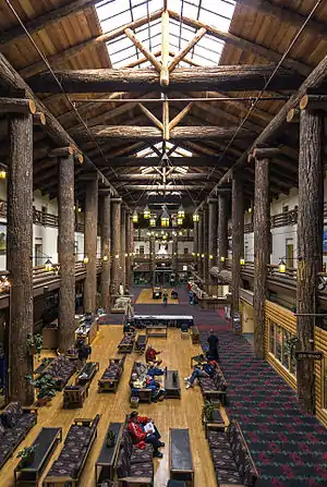 Interior of Glacier Park Lodge, East Glacier, Montana