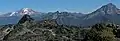 Glacier Peak (left), Bedal Peak (centered), and Sloan Peak (right) seen from the summit of Mt Dickerman.