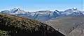 Heavens Peak (left) and Longfellow Peak (right) seen from the northeast.