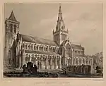 Glasgow Cathedral, Southwest View, engraving by John Henry Le Keux, 1847