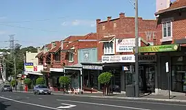 A row of old historical shops