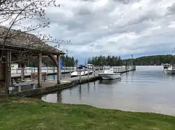 The Glendale docks for island residents on Lake Winnipesaukee