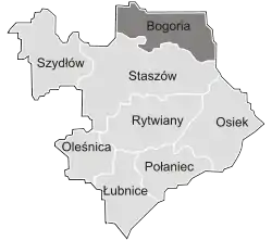 Location within Staszów County