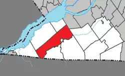 Location within Le Haut-Saint-Laurent RCM