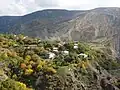 A portion of the village that sits along a ridge overlooking the gorge