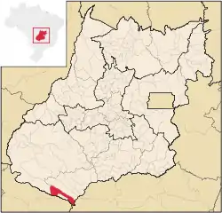 Location of São Miguel do Araguaia in Goiás