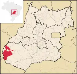 Location of Mineiros in Goiás