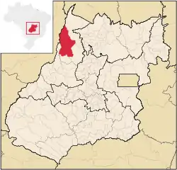 Location in Goiás  state