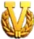 Gold "V" with wreath device for six or more awards