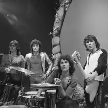 Golden Earring in 1974left to right: Rinus Gerritsen, Barry Hay, Cesar Zuiderwijk, George Kooymans