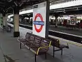 Roundel on northbound platform 2 (2008)