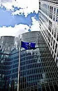 Gonda Building with Mayo Flag