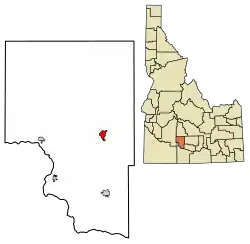 Location of Gooding in Gooding County, Idaho.