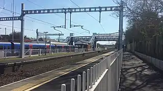 The little-used platform 1, showing fencing off of platforms 1 and 2