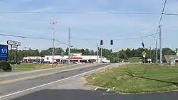 Intersection of Ohio Highways 28 and 132 in Goshen.