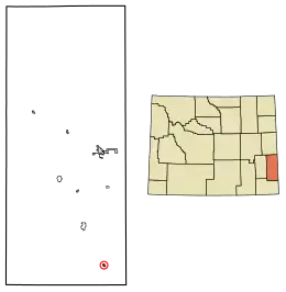 Location of LaGrange in Goshen County, Wyoming