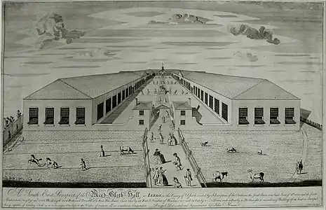 Former Mixed Cloth Hall in Leeds, by John Moxson, 1758