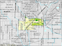 U.S. Census Bureau map showing CDP boundaries