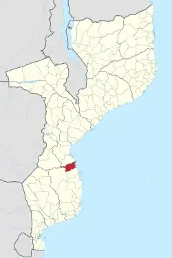 Govuro District on the map of Mozambique