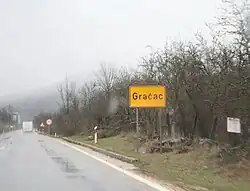 Entrance into Gračac in 2009