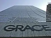 W. R. Grace Building, looking up in front of the entrance on 42nd Street