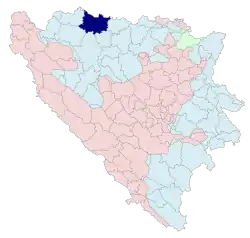 Location of Gradiška within Republika Srpska
