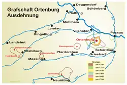 Ortenburg territories from 1350 until 1789