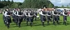 Grampian Police Pipe Band marching