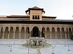 Northern gallery of the courtyard, looking towards the entrance of the Sala de Dos Hermanas