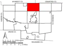 Location of Grand Prairie Township in Marion County