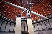 The 77-centimetre (30 in) refractor at Nice Observatory, when built the world's largest, longest, and highest refracting telescope