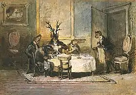Le cabinet particulier (The Private Office) undated, pen, & ink, watercolor, 18.2 x 25.6 cm, Louvre