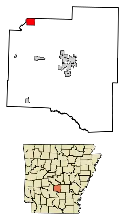 Location of Tull in Grant County, Arkansas.