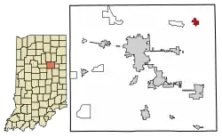 Location of Van Buren in Grant County, Indiana.