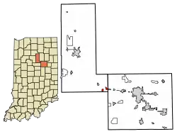 Location in Grant and Miami counties, Indiana