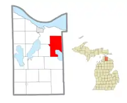 Location within Cheboygan County