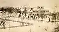 Grasse Mount viewed from the northeast during the 1800s (possibly taken during the Marvin period, note the pre-existing structure in place of the ell at the rear of the building).  The white fence was removed in 1923 after it was determined too expensive to repair.