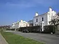 River Bank House 1 Esplanade (on left), Old House 28 North Road (centre) and Stapley 37 North Road (on right), The Esplanade, Grassendale Park, Aigburth(1840s; Grade II)