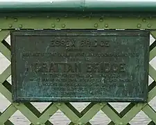 Commemorative Plaque attached to the western side of the bridge. Commemorating the renaming of the bridge from Essex Bridge to Grattan Bridge.