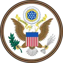 An example for a national coat of arms (achievement) on a seal(Great Seal of the United States)