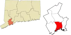 Bridgeport's location within the Greater Bridgeport Planning Region and the state of Connecticut