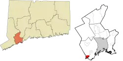 Southport's location within the Greater Bridgeport Planning Region and the state of Connecticut
